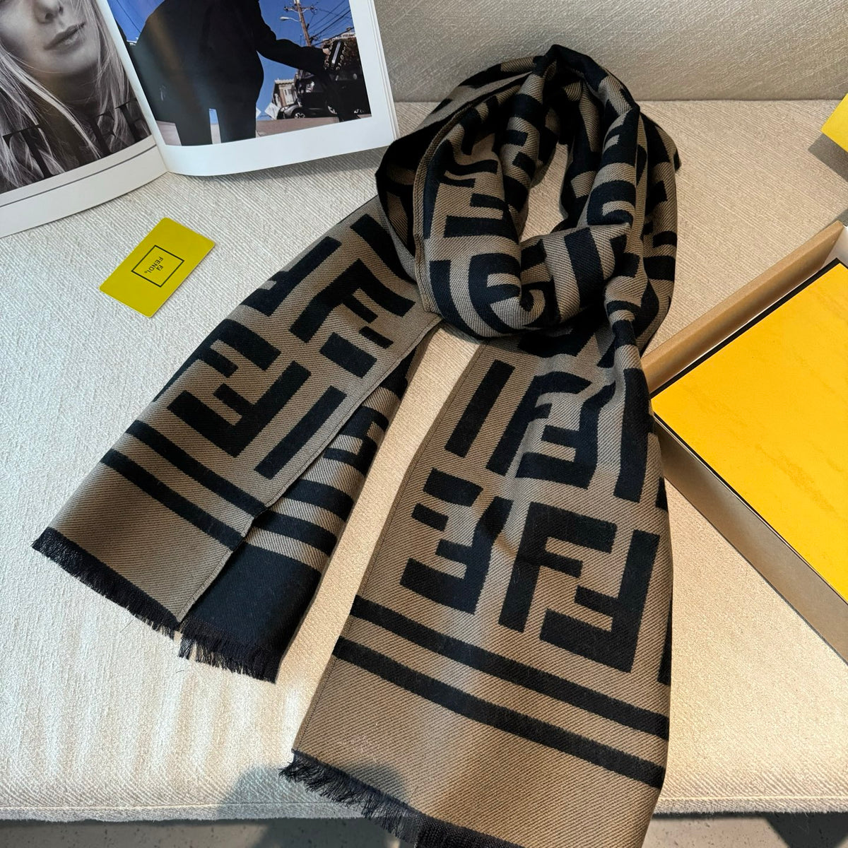 wool floral Scarf for women - alternate angle view 8
