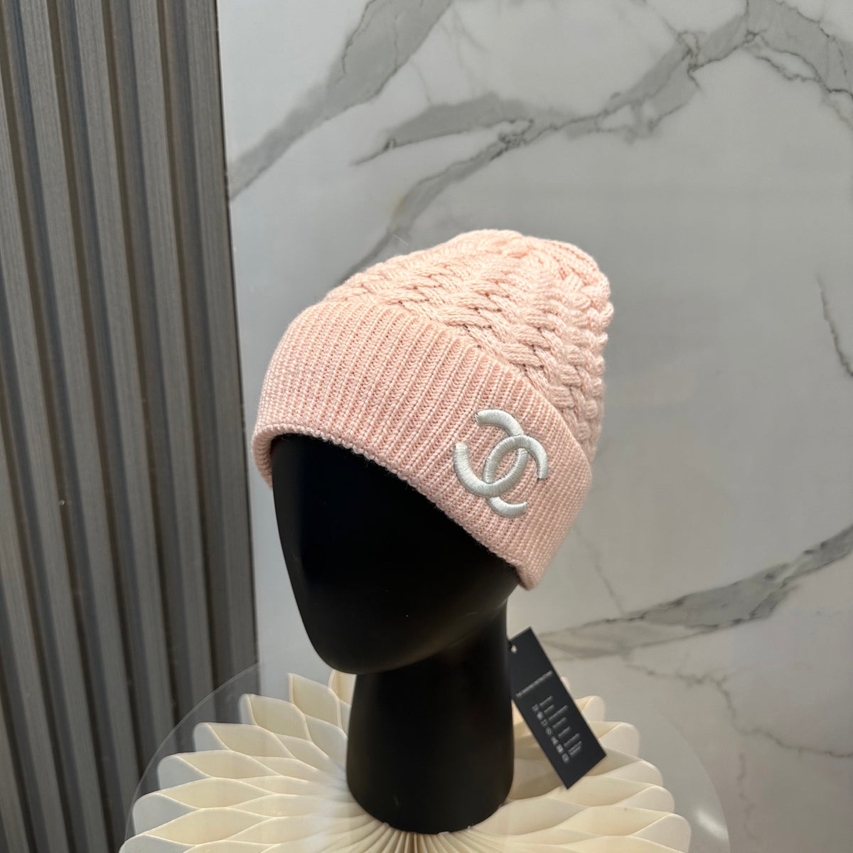 red minimalist Hat for women - product detail view