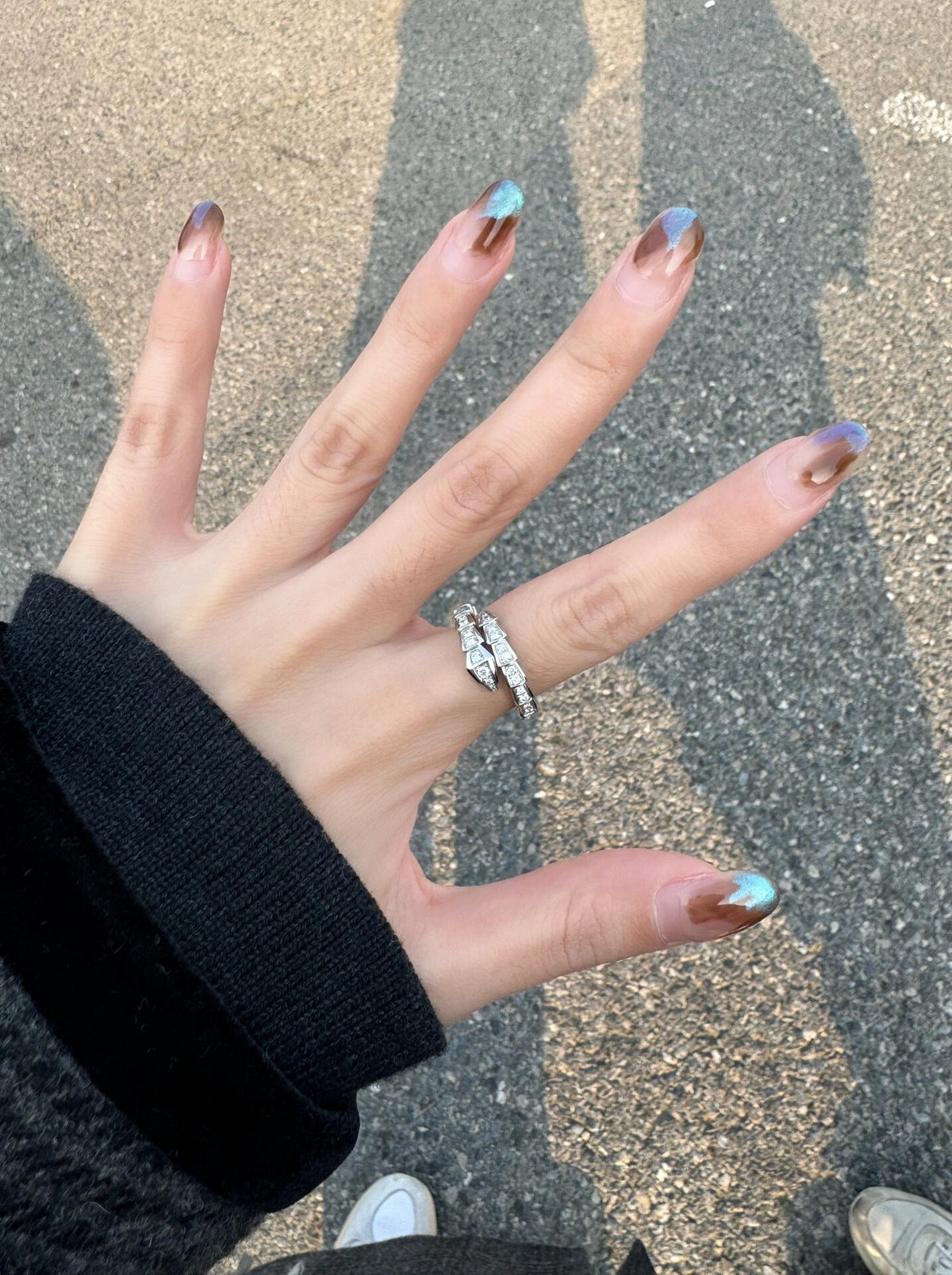 silver brass luxury Ring for women - alternate angle view 9