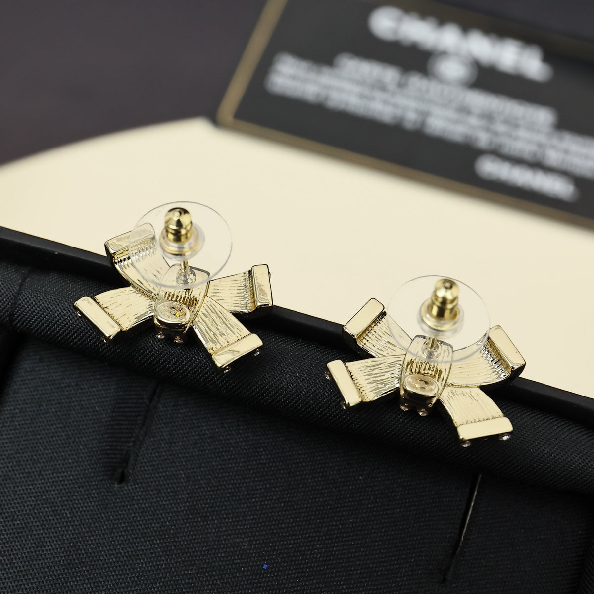 black and gold enamel butterfly Stud Earrings for women - alternate angle view 5