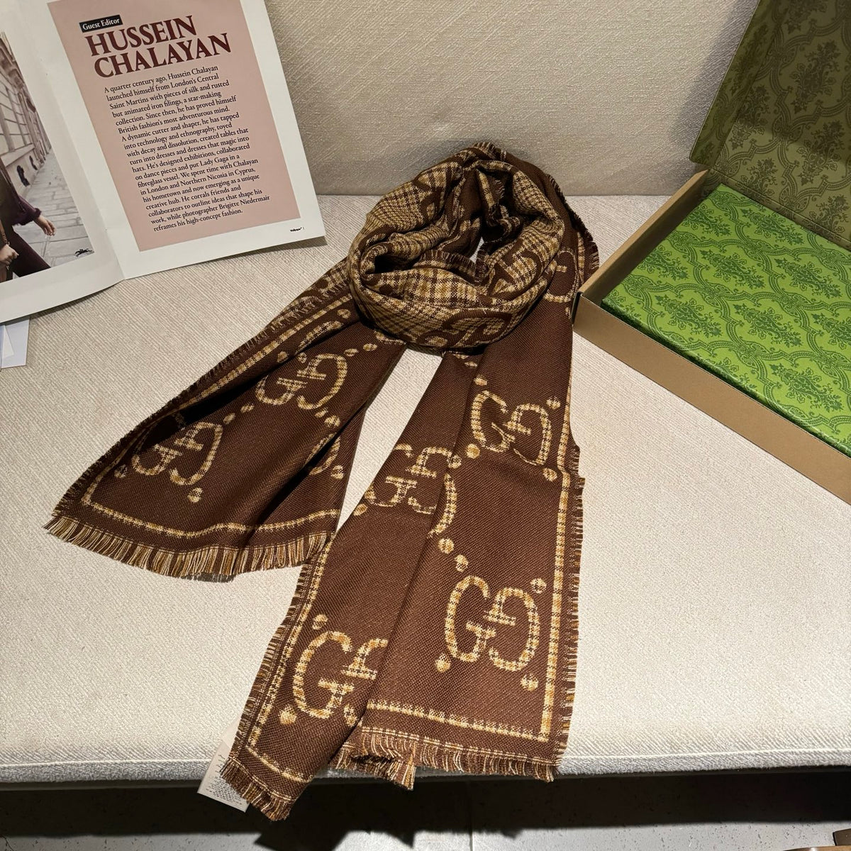 wool floral Shawl for men - alternate angle view 7