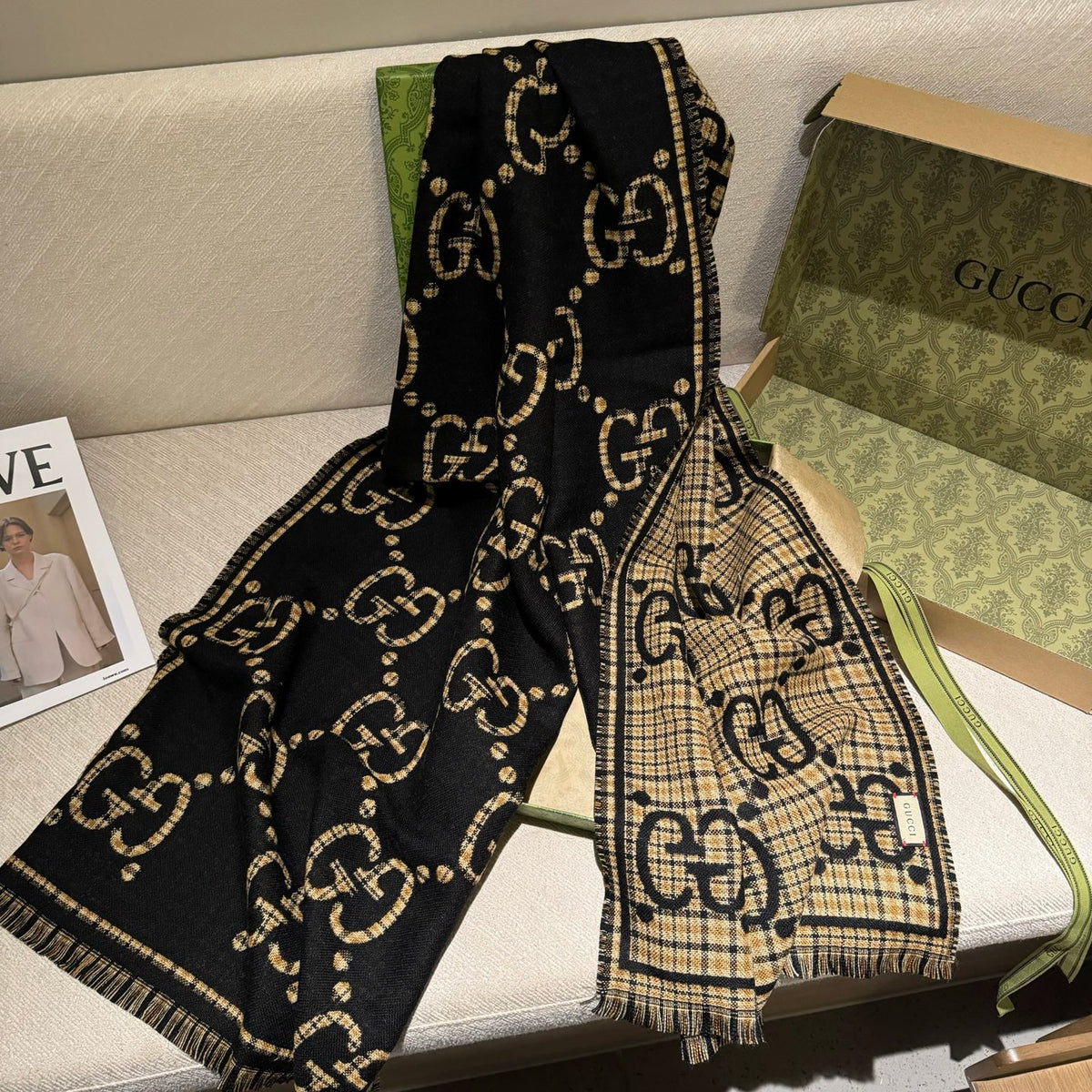 wool floral Shawl for men - alternate angle view 7