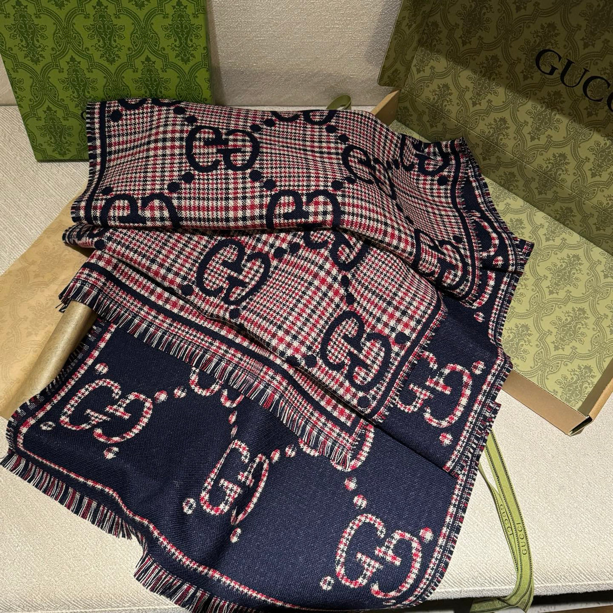wool floral Shawl for men - alternate angle view 5