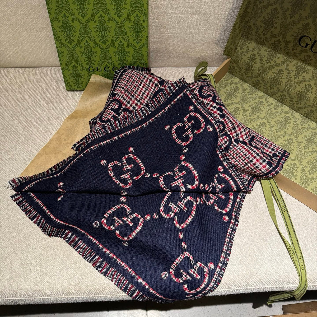 wool floral Shawl for men - alternate angle view 3