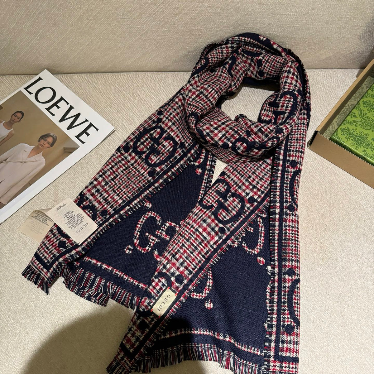 wool floral Shawl for men - alternate angle view 6