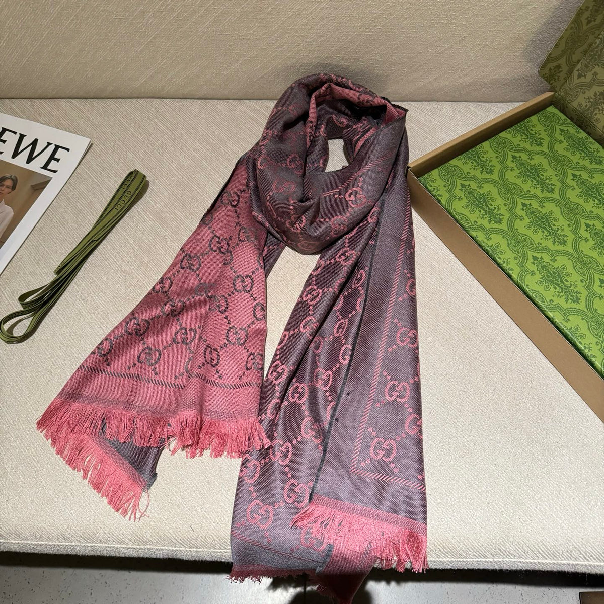 multicolor wool luxury Shawl for women - alternate angle view 8