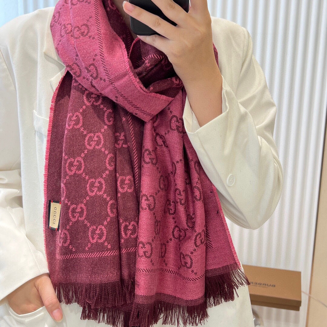 multicolor wool luxury Shawl for women - alternate angle view 2