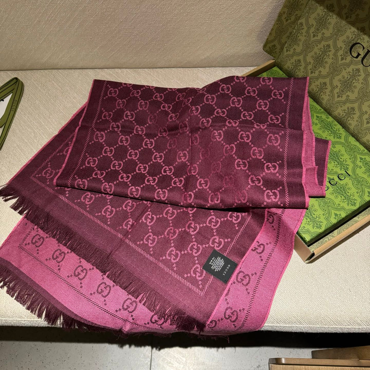 multicolor wool luxury Shawl for women - alternate angle view 9