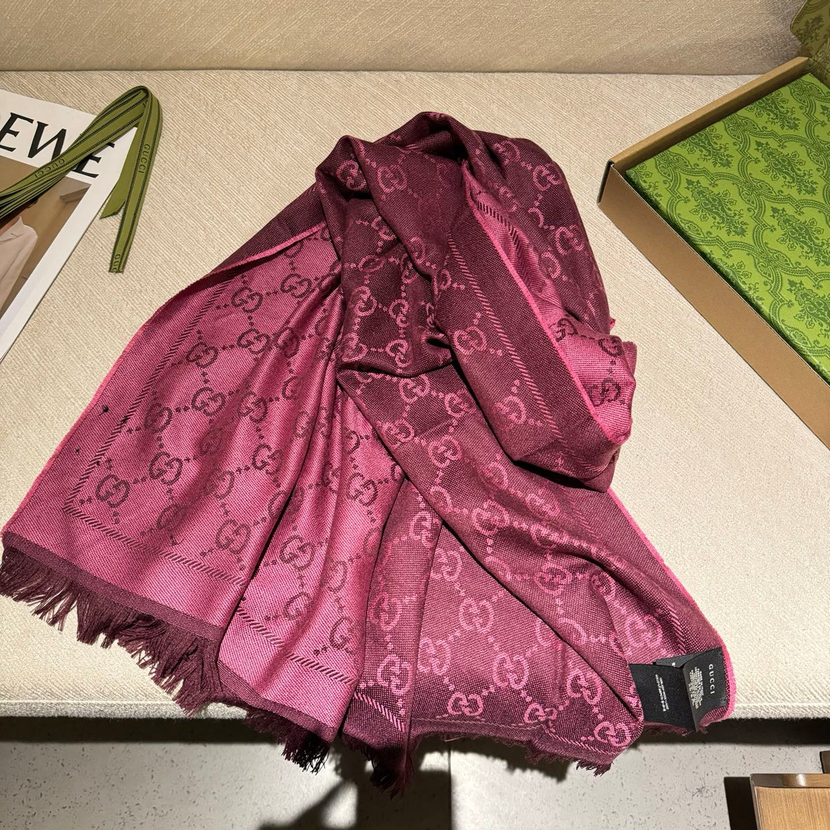multicolor wool luxury Shawl for women - alternate angle view 6
