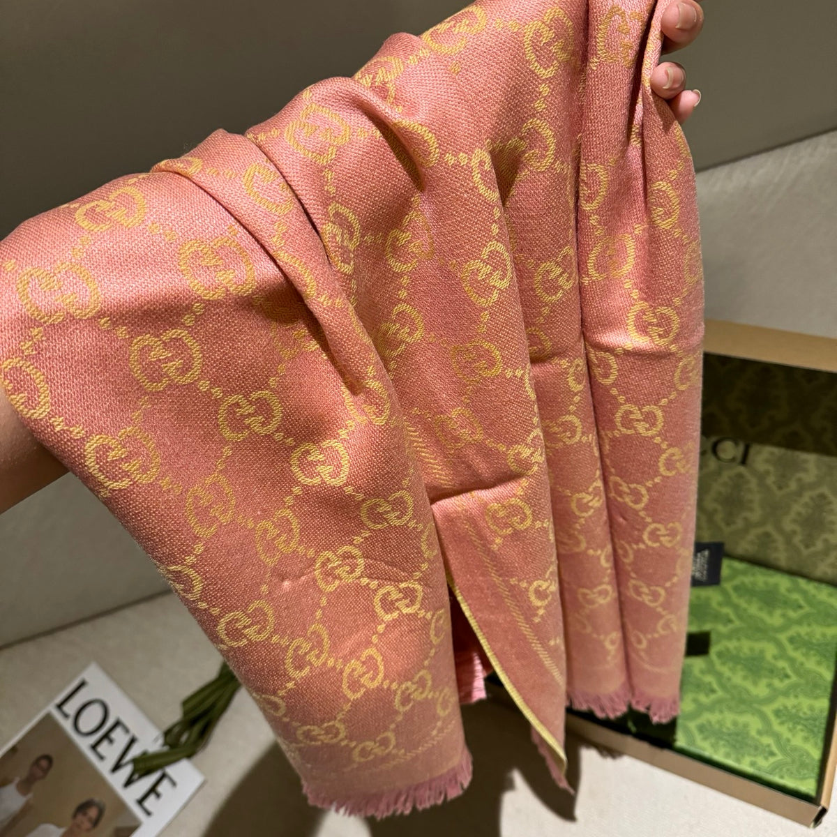 multicolor wool luxury Shawl for women - alternate angle view 5