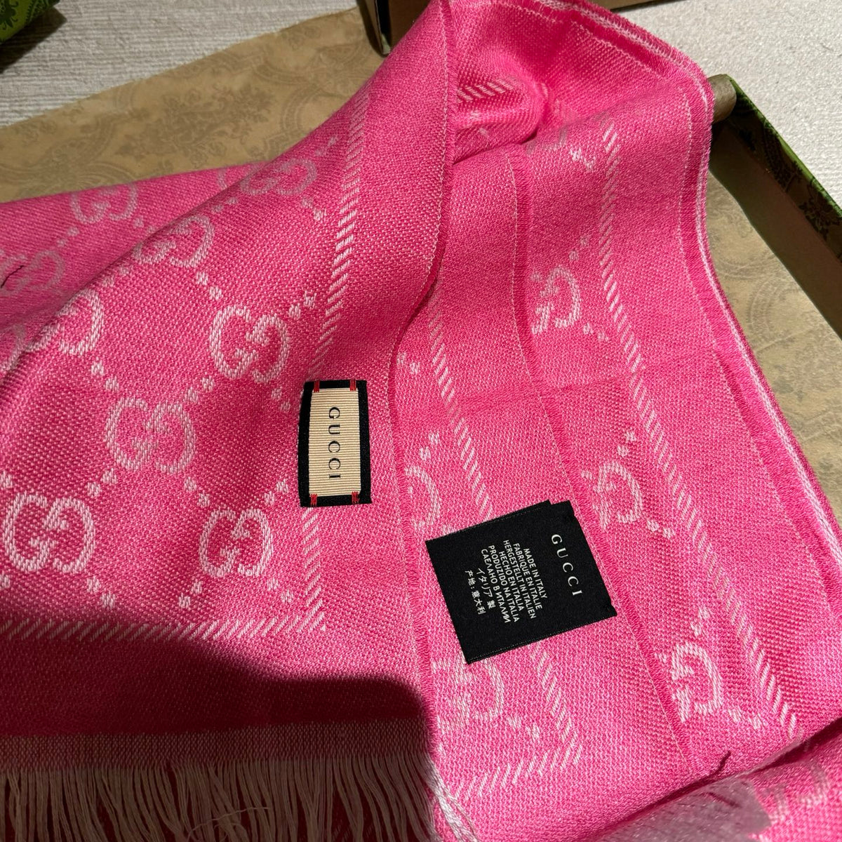 multicolor wool luxury Shawl for women - alternate angle view 3