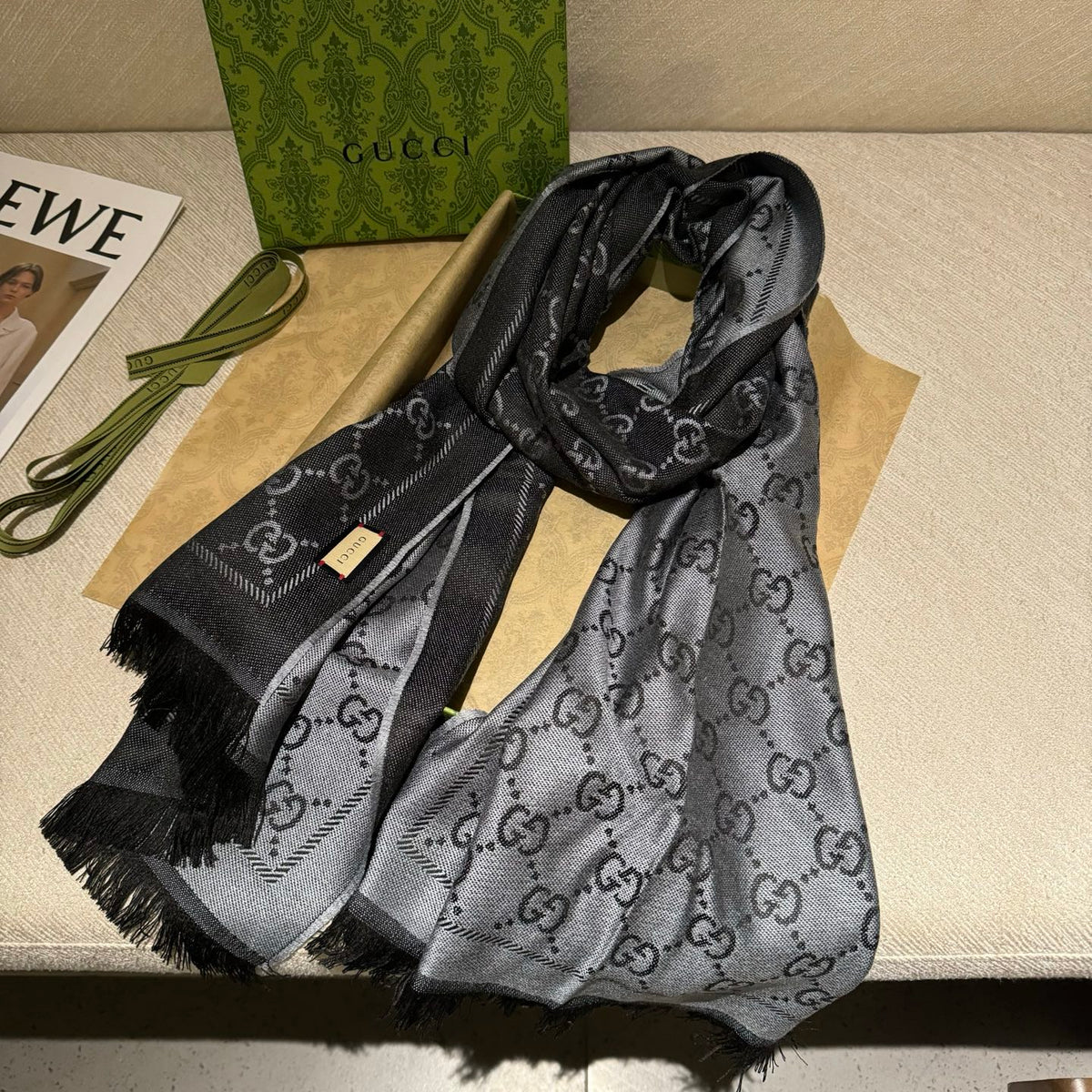multicolor wool luxury Shawl for women - alternate angle view 8