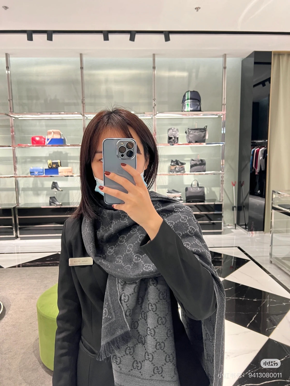 multicolor wool luxury Shawl for women - product detail view