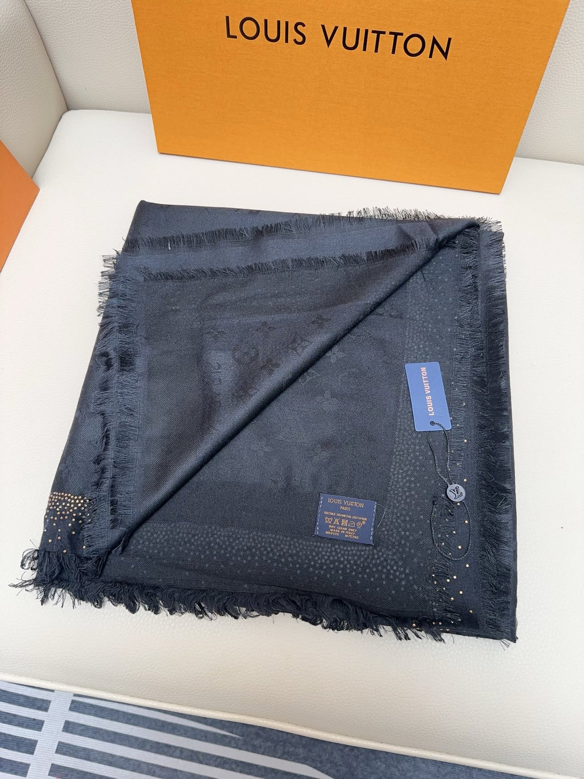 rose crystal floral Scarf for women - alternate angle view 3
