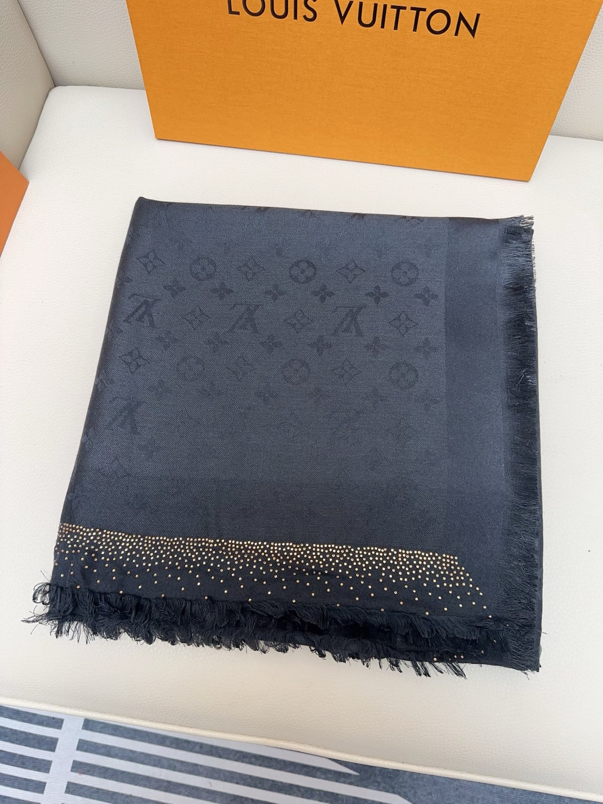 rose crystal floral Scarf for women - alternate angle view 2
