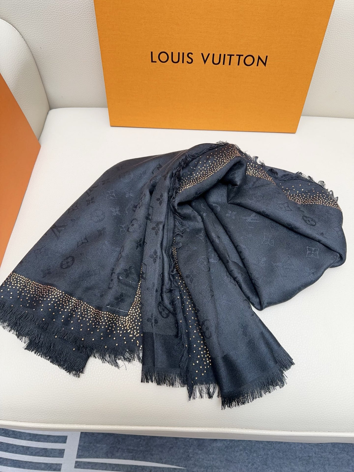 rose crystal floral Scarf for women - alternate angle view 8