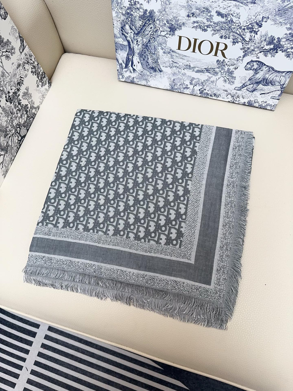 wool floral Shawl for women - alternate angle view 2