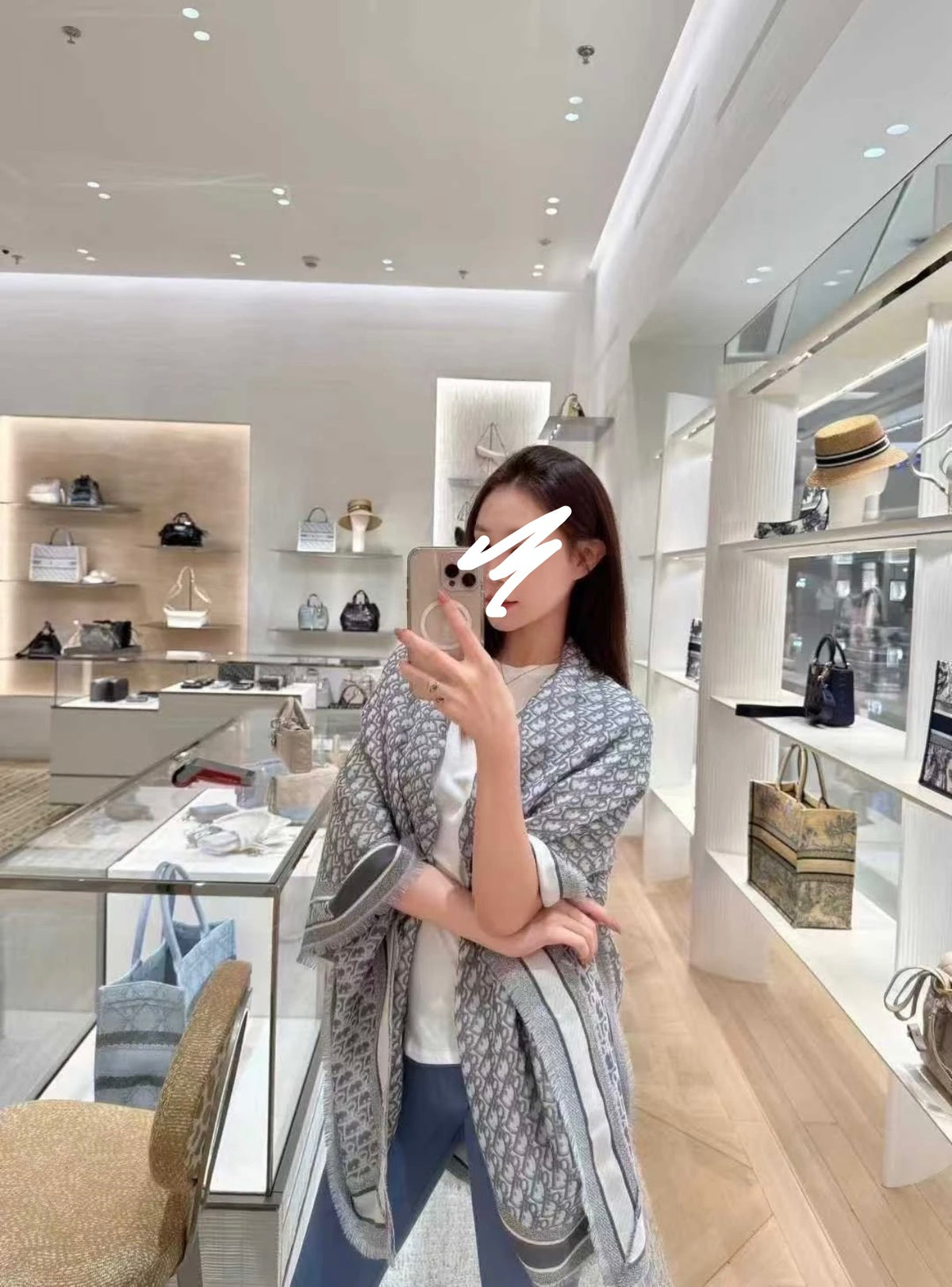 wool floral Shawl for women - product detail view