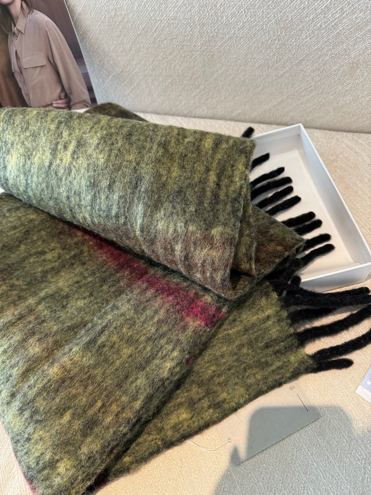 tricolor minimalist Scarf for women - alternate angle view 8