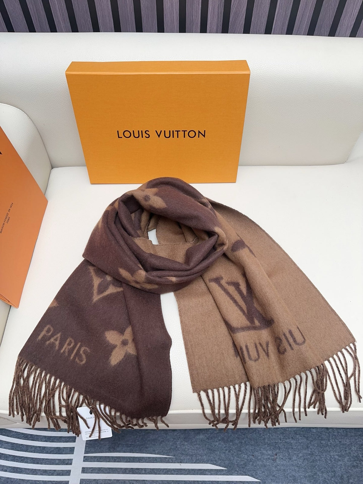 beige velvet floral Shawl for women - alternate angle view 8