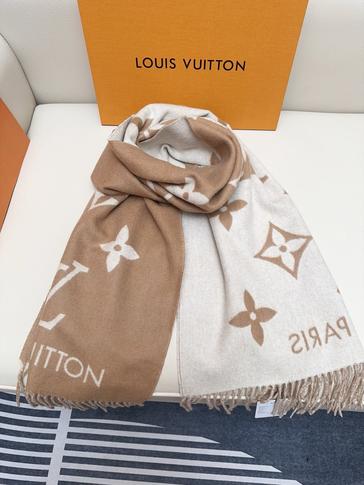 beige velvet floral Shawl for women - alternate angle view 7