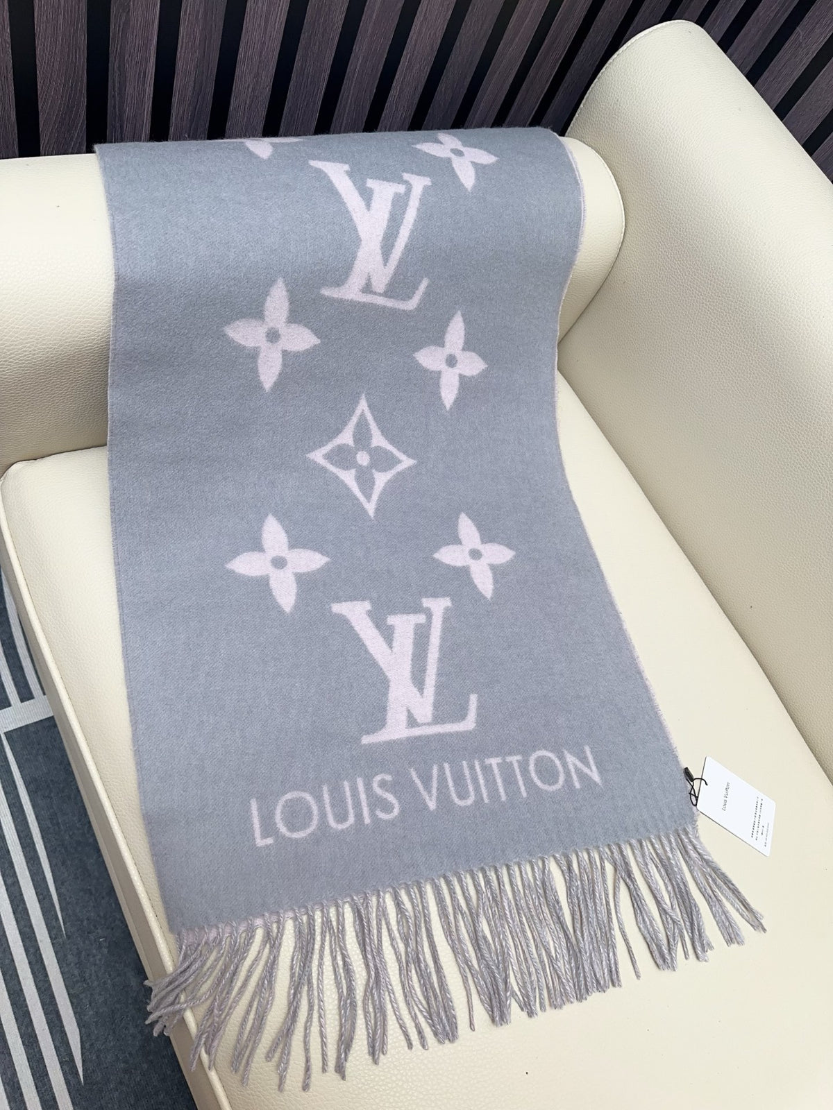beige velvet floral Shawl for women - alternate angle view 5