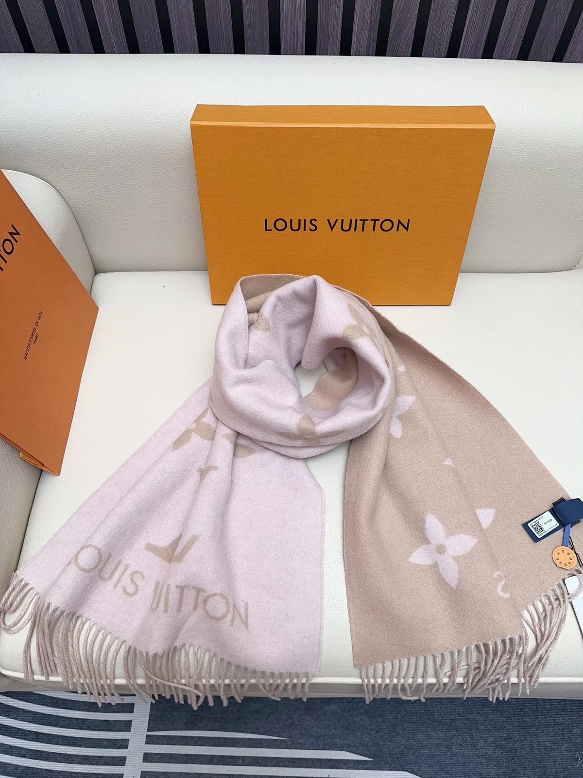 beige velvet floral Shawl for women - alternate angle view 8