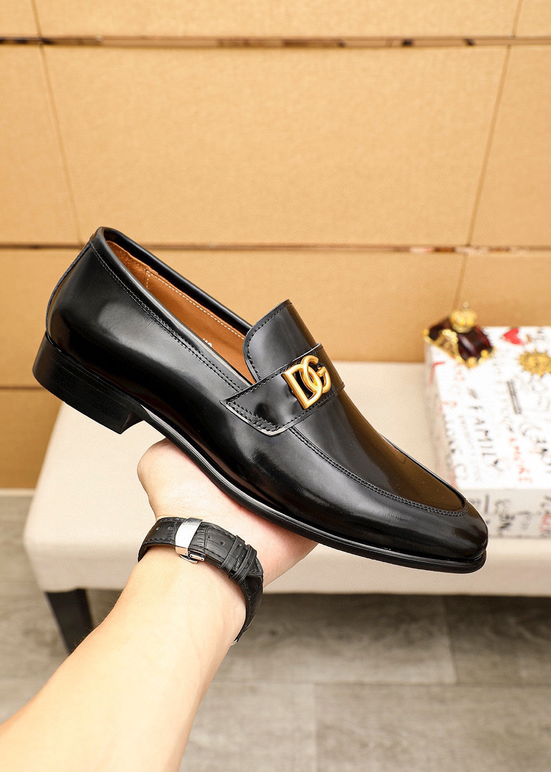 Dolce & Gabbana DG Men's Dress Shoes in Italian Patent Calfskin
