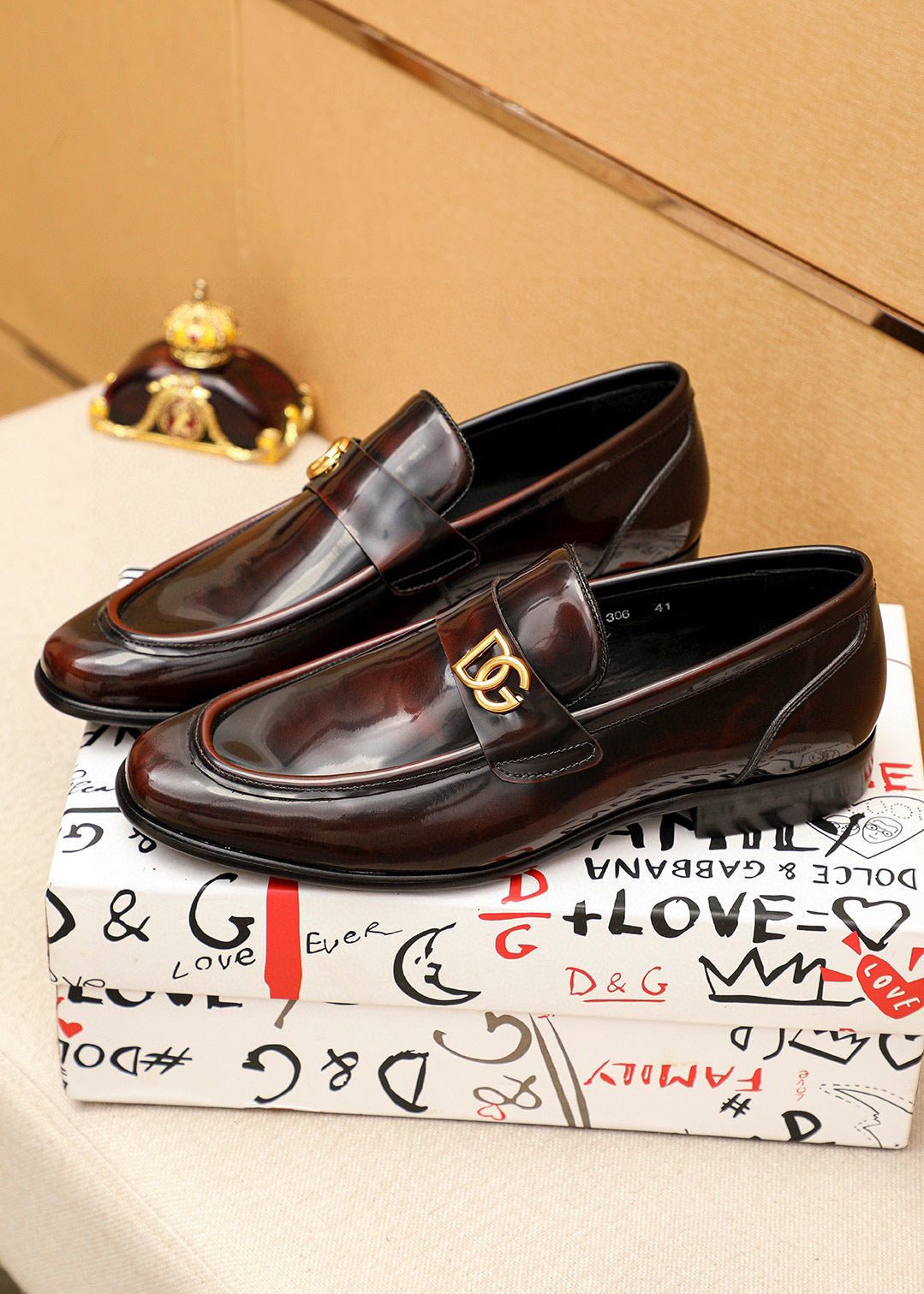 Dolce & Gabbana DG Men's Dress Shoes in Italian Patent Calfskin