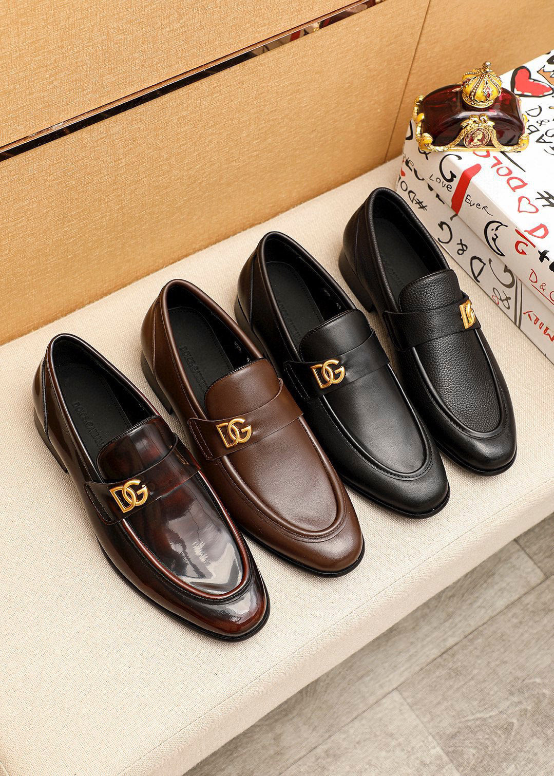 Dolce & Gabbana DG Men's Dress Shoes in Italian Patent Calfskin