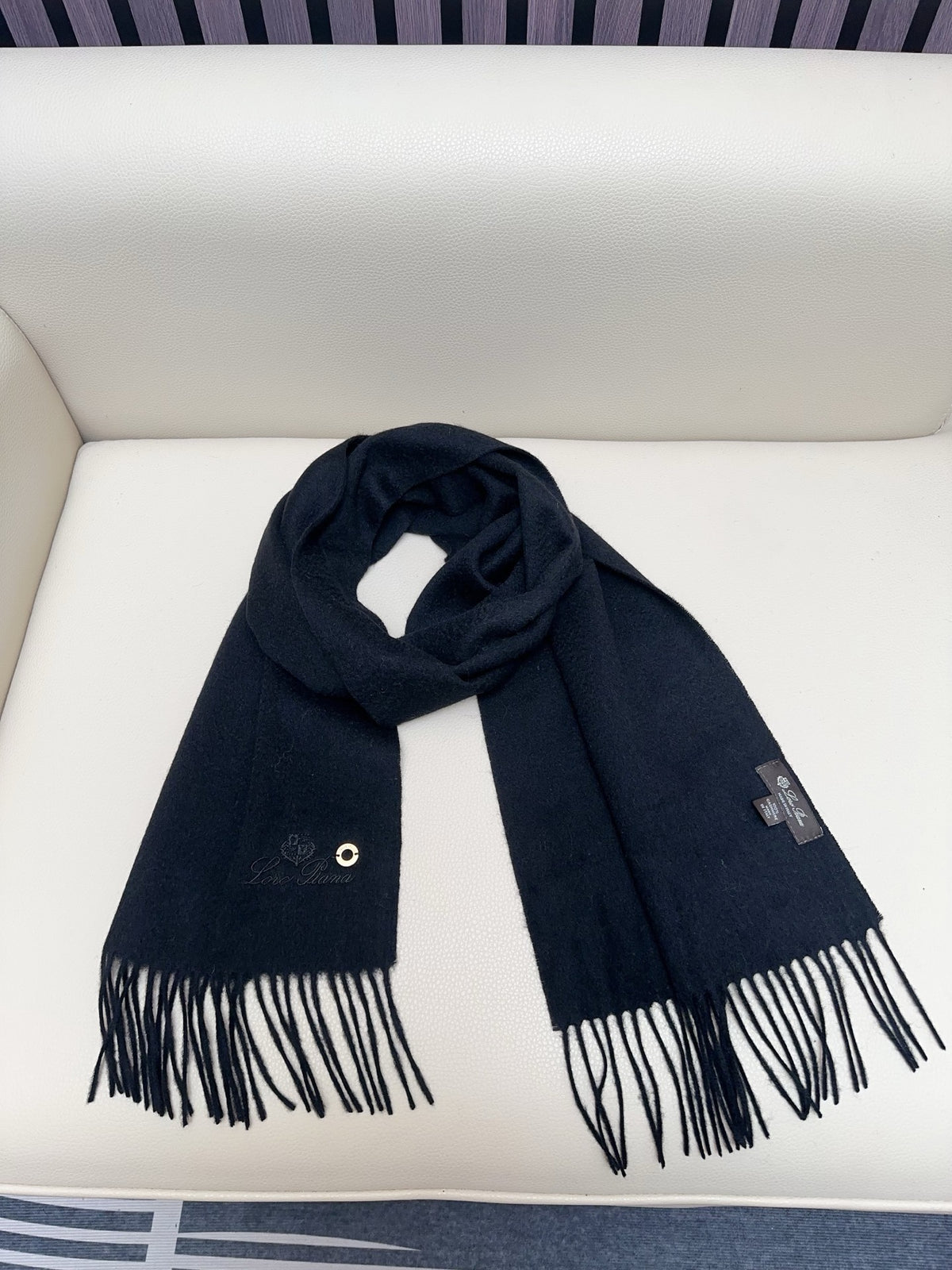 teal leather floral Scarf for men - alternate angle view 8