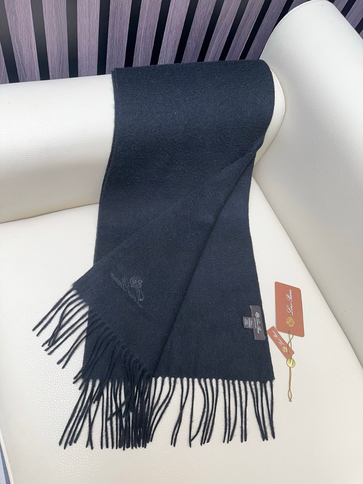 teal leather floral Scarf for men - alternate angle view 6