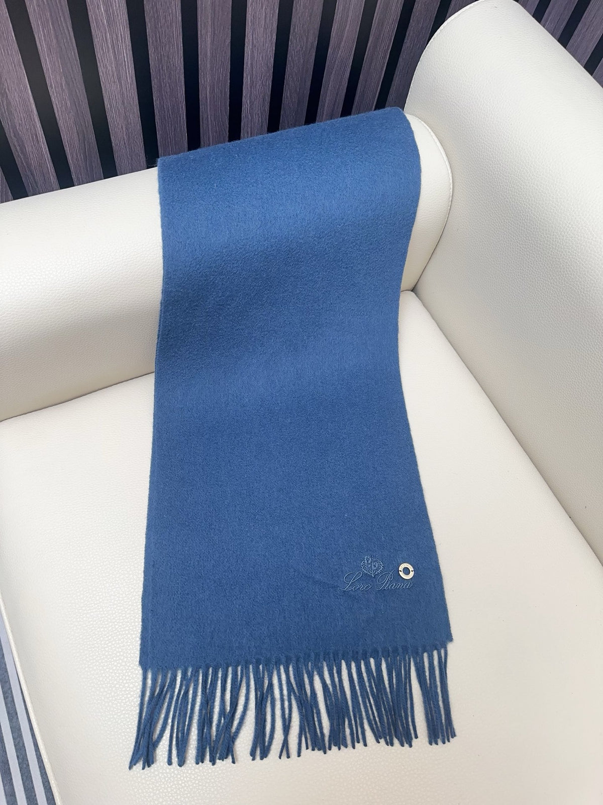 teal leather floral Scarf for men - alternate angle view 5