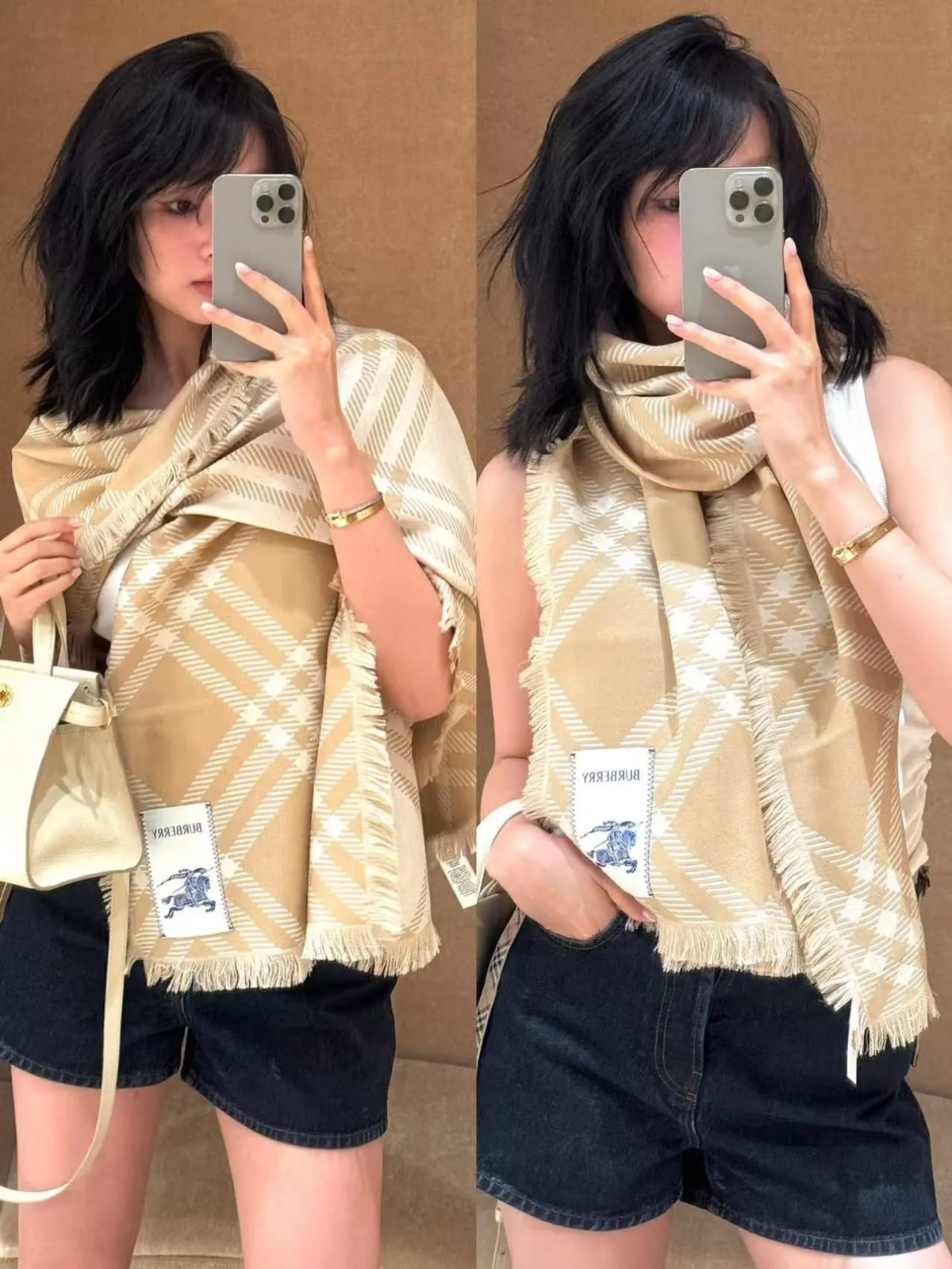 wool luxury Scarf for men - product detail view