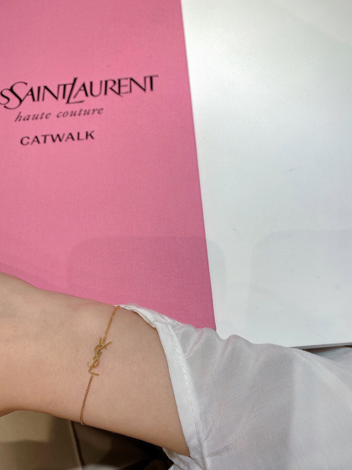 yellow brass letter Bracelet for women - alternate angle view 7