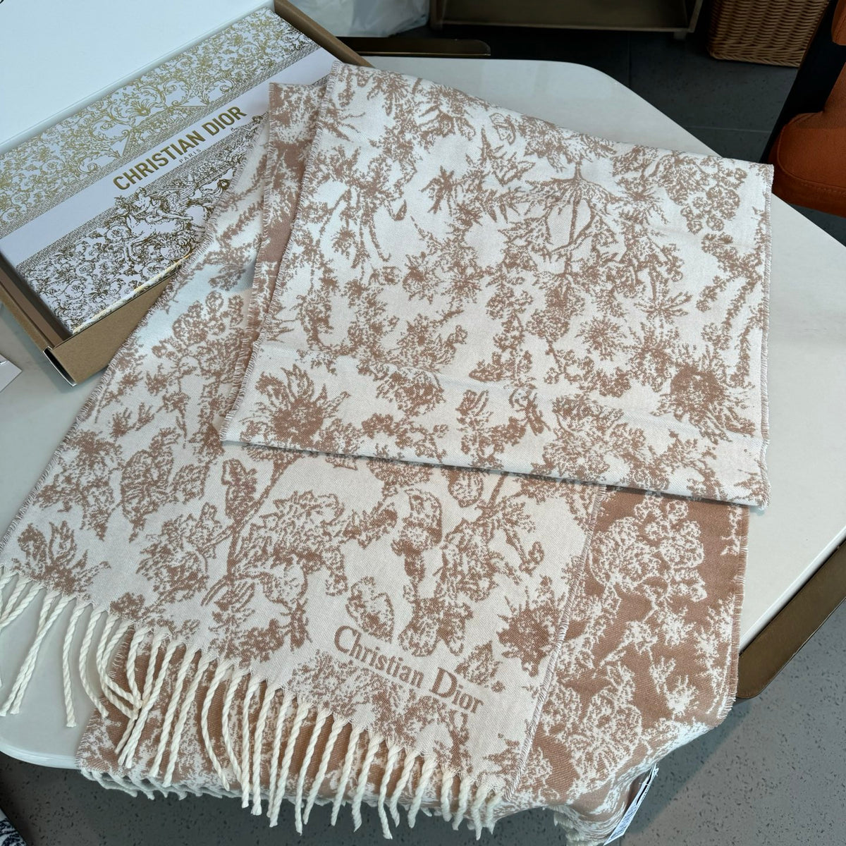 velvet floral Scarf for women - alternate angle view 5