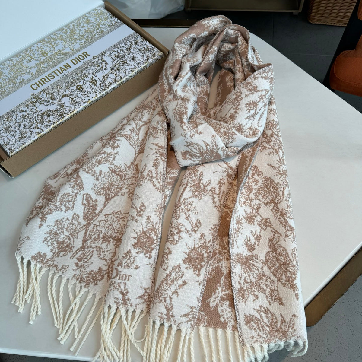velvet floral Scarf for women - alternate angle view 7