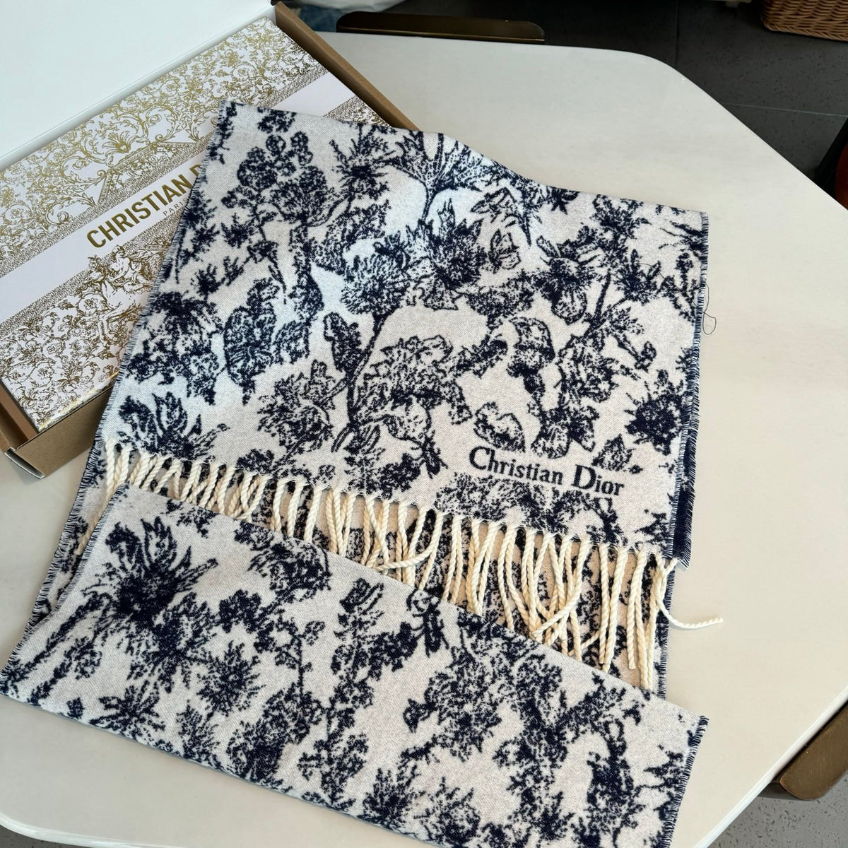 velvet floral Scarf for women - product detail view