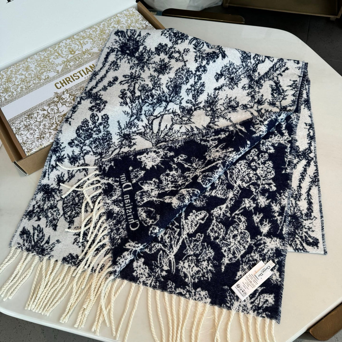velvet floral Scarf for women - alternate angle view 4