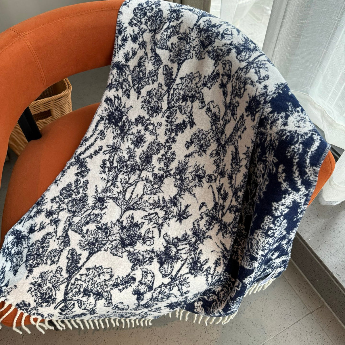 velvet floral Scarf for women - alternate angle view 5