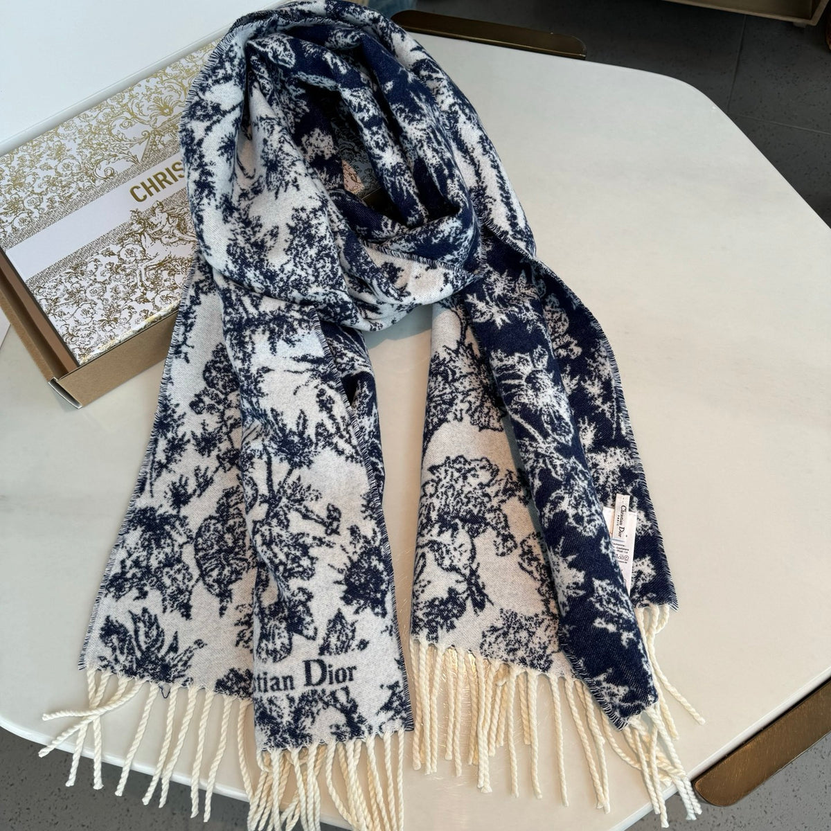 velvet floral Scarf for women - alternate angle view 7