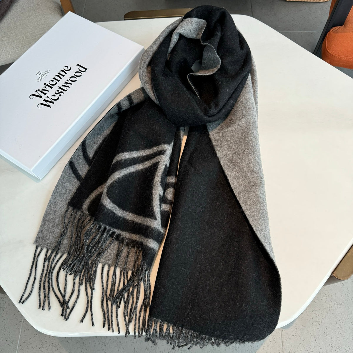 wool elegant Scarf for women - alternate angle view 7