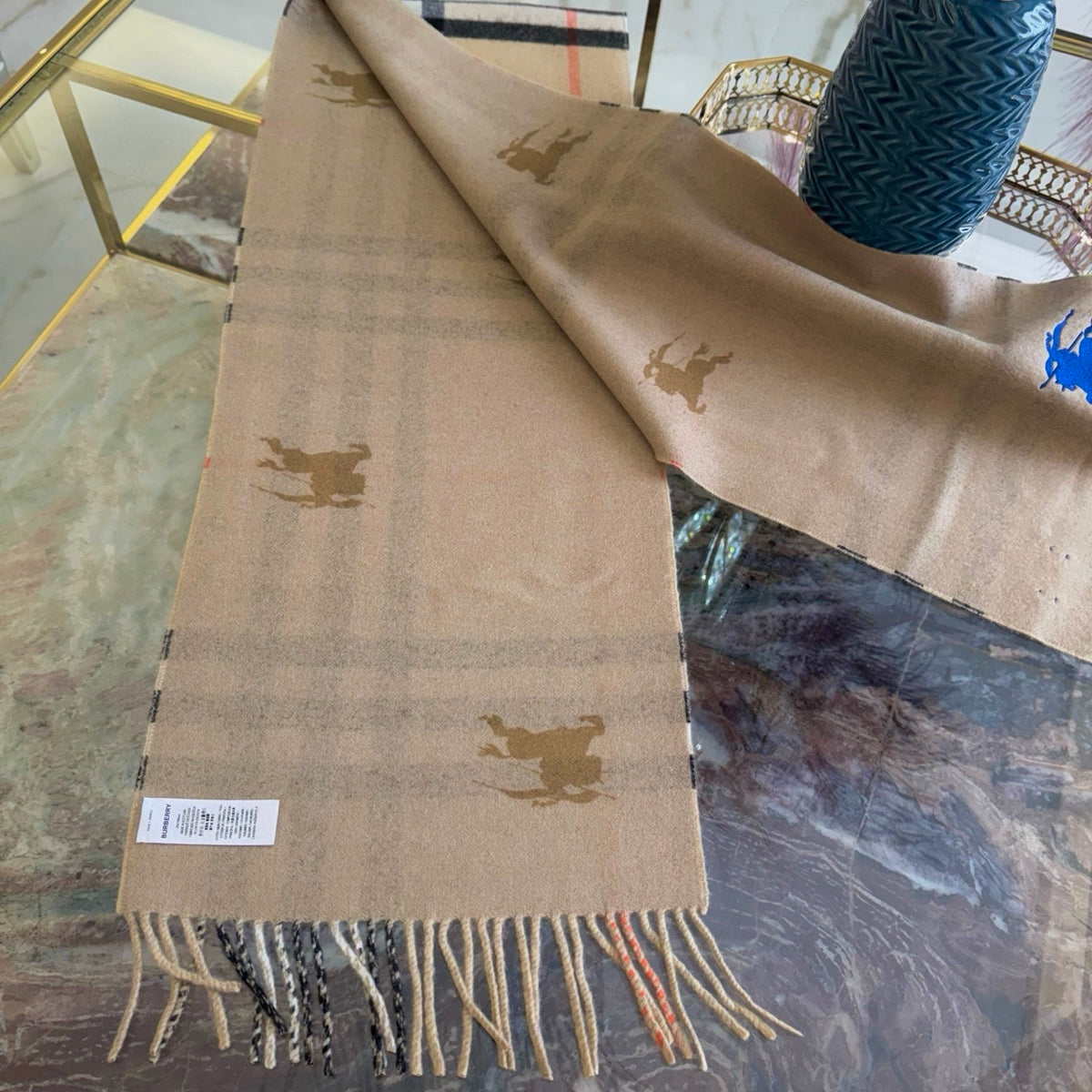 gold leather floral Scarf for women - alternate angle view 8