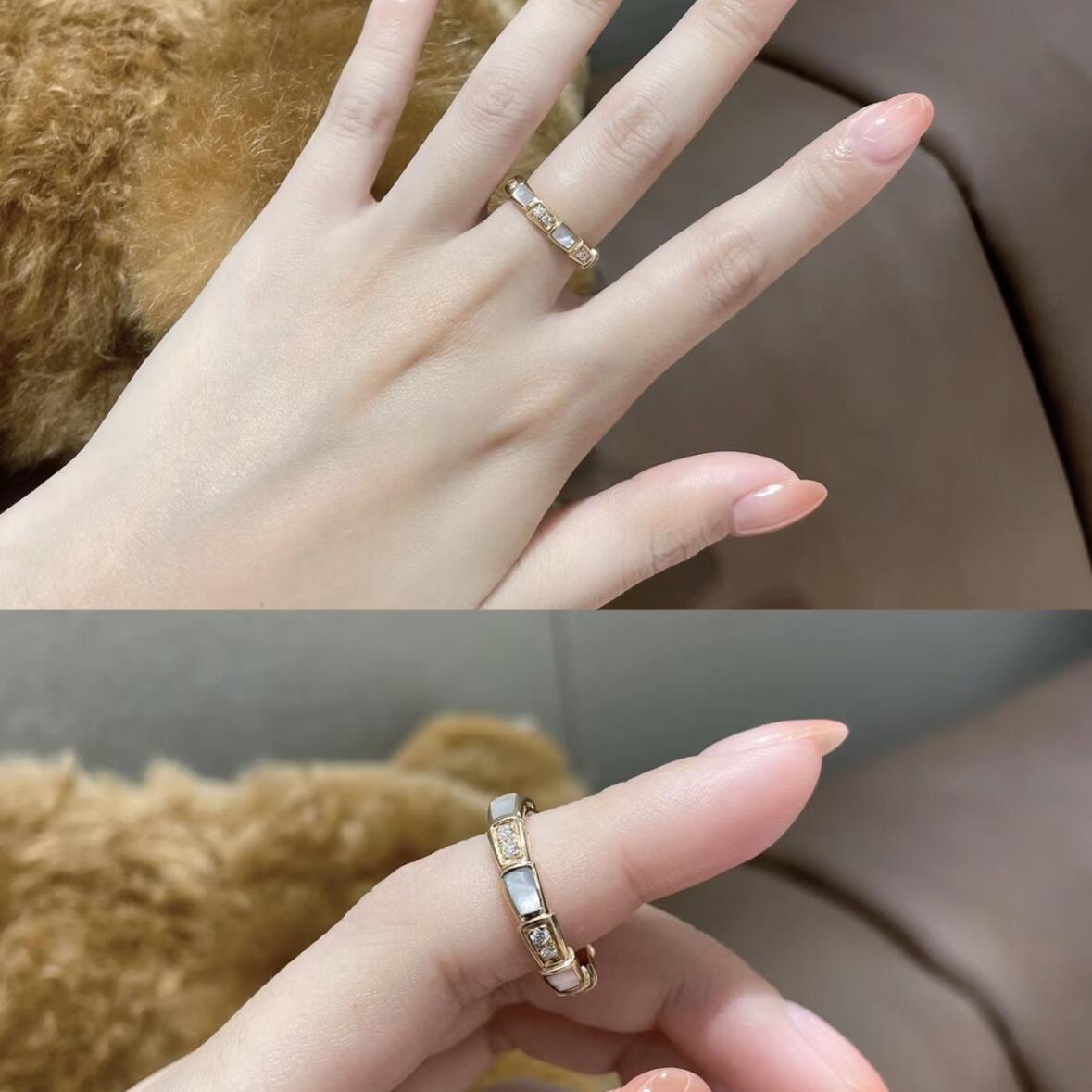 silver brass crystal inlaid Ring for women - alternate angle view 10