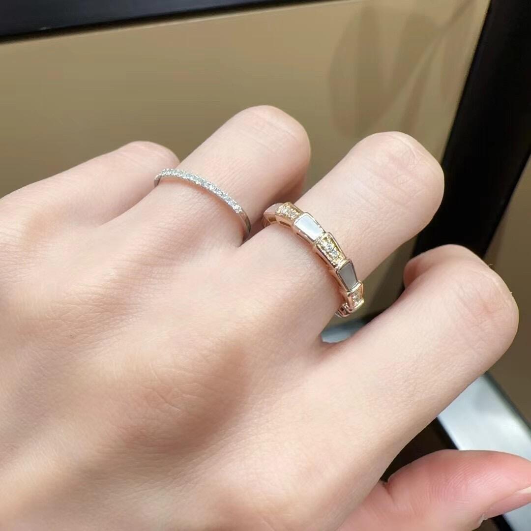 silver brass crystal inlaid Ring for women - alternate angle view 6