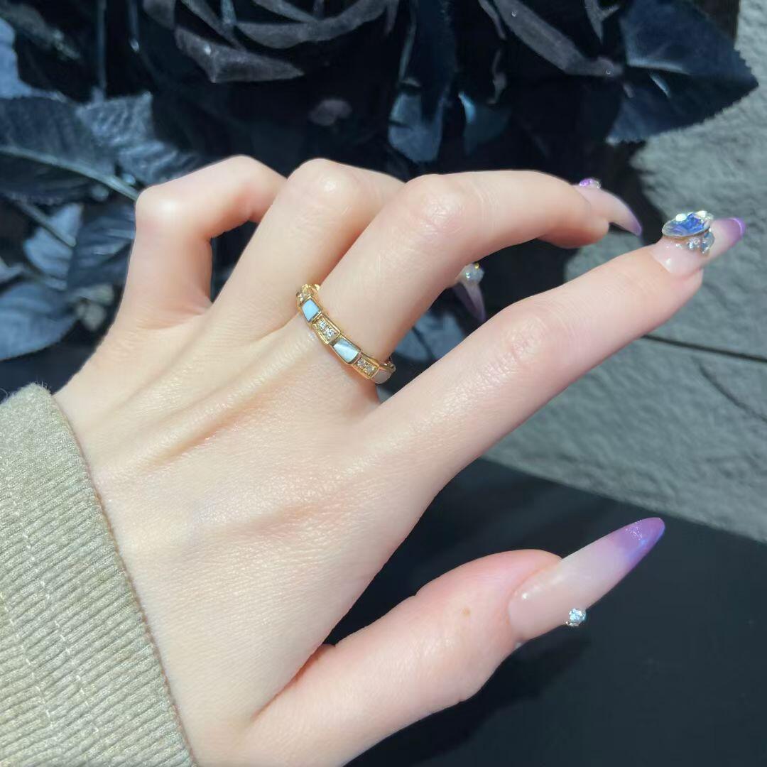 silver brass crystal inlaid Ring for women - alternate angle view 8