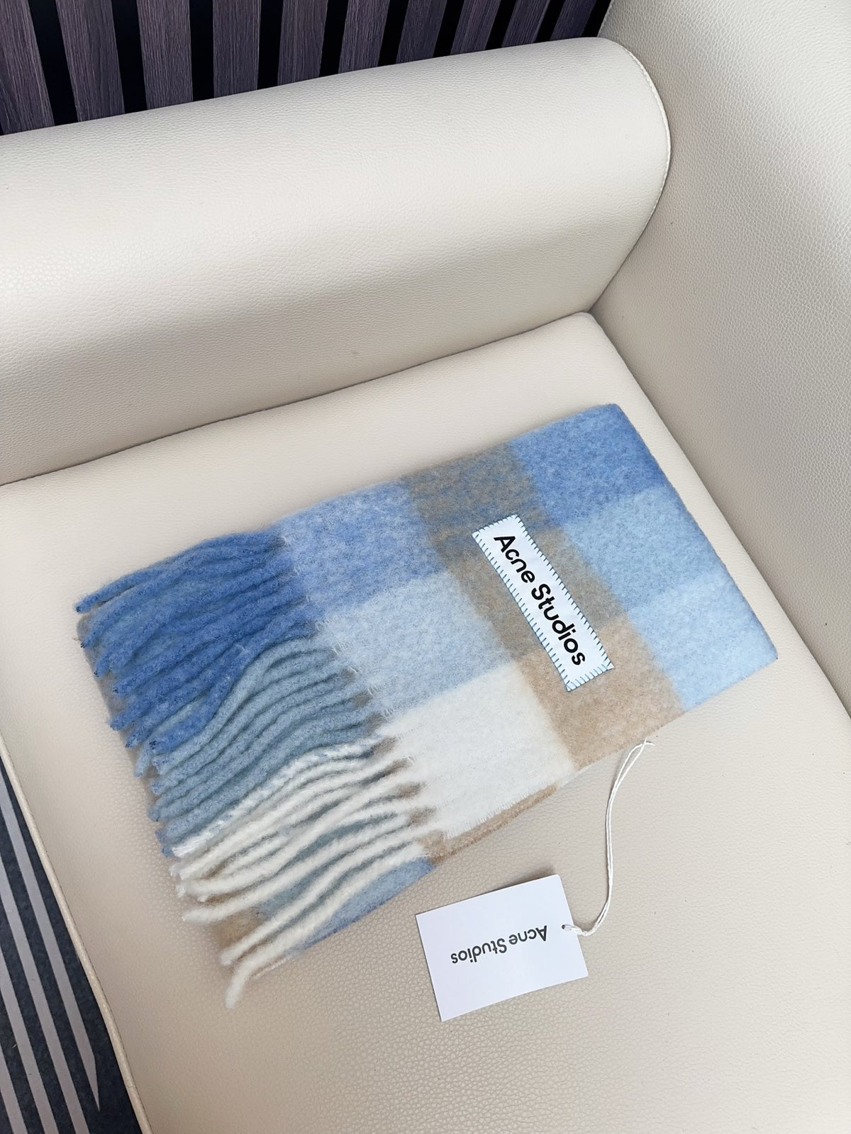 rainbow wool tassel Scarf for women - alternate angle view 2