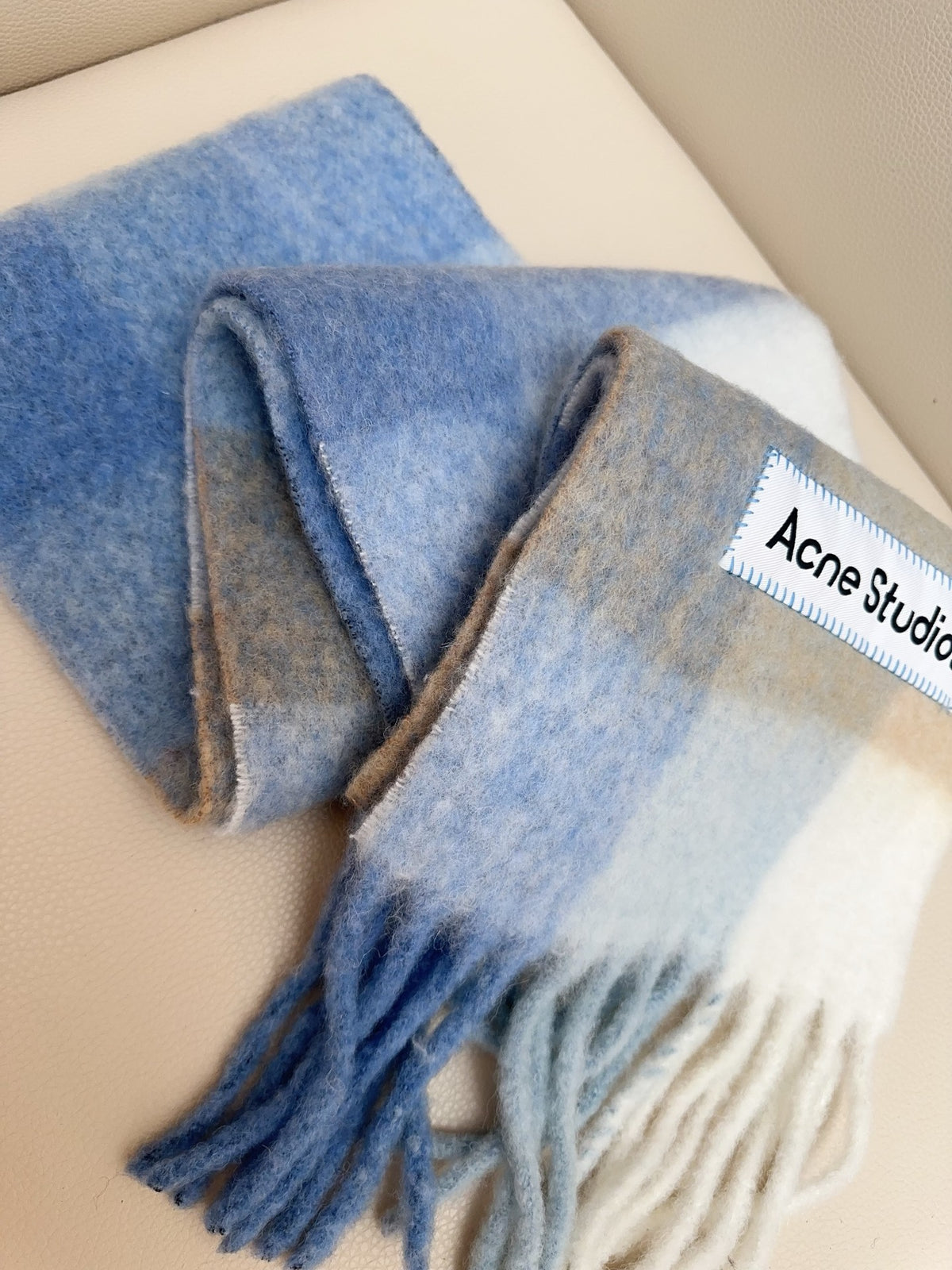 rainbow wool tassel Scarf for women - alternate angle view 4