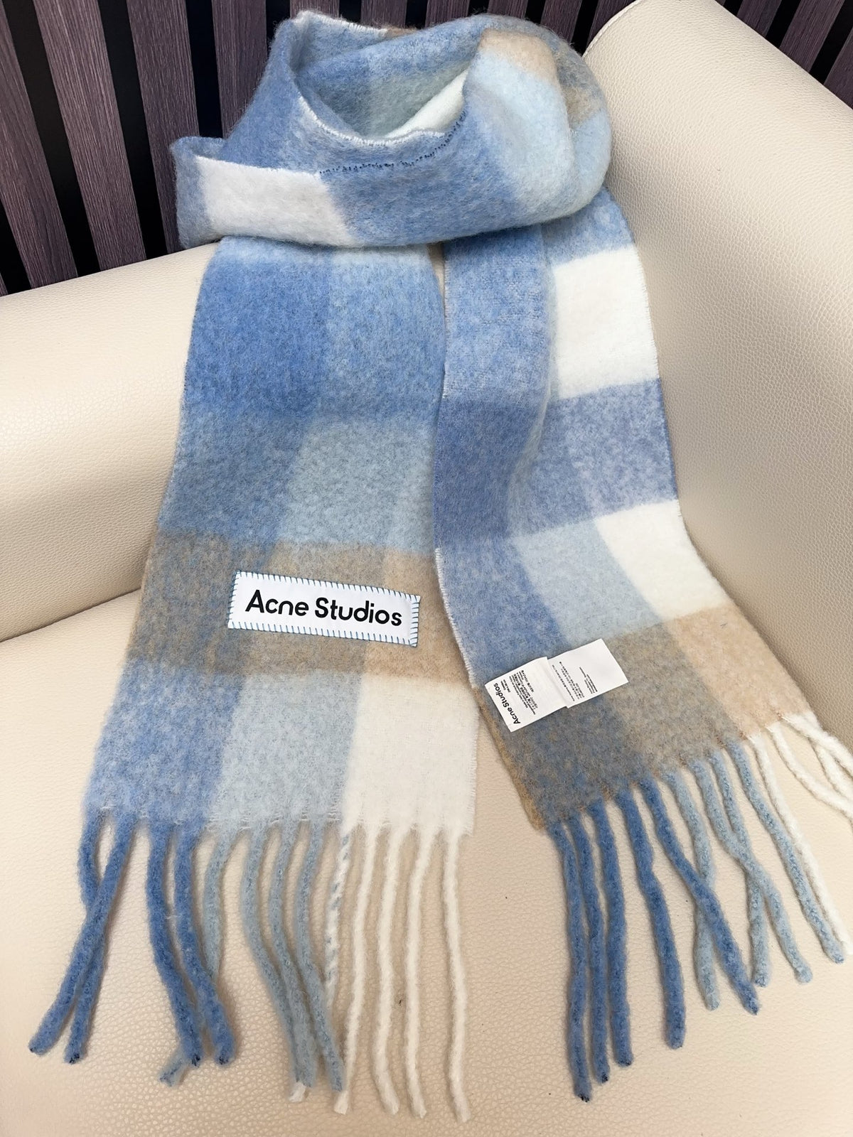 rainbow wool tassel Scarf for women - alternate angle view 7