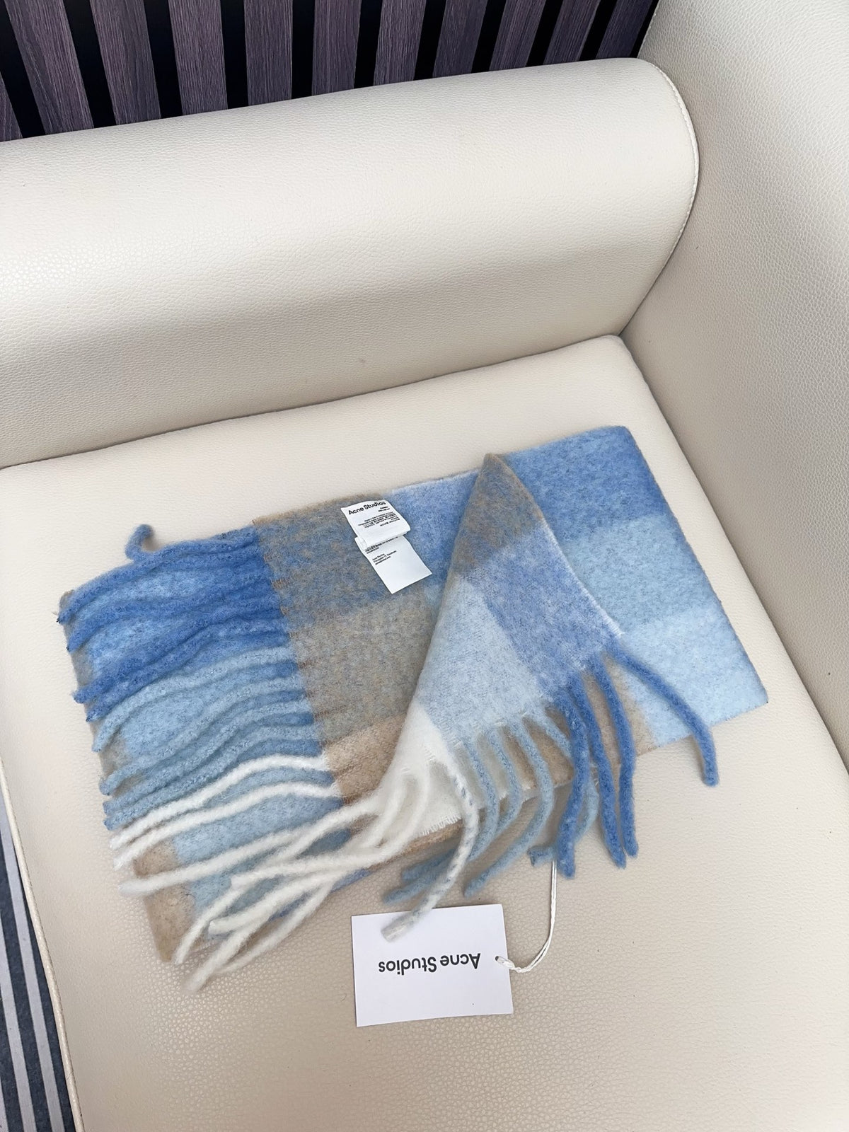 rainbow wool tassel Scarf for women - alternate angle view 3